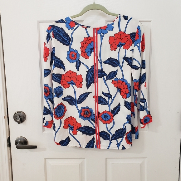 Boden Size 6 Floral Print Women's Top - Red and Blue - Picture 4 of 4
